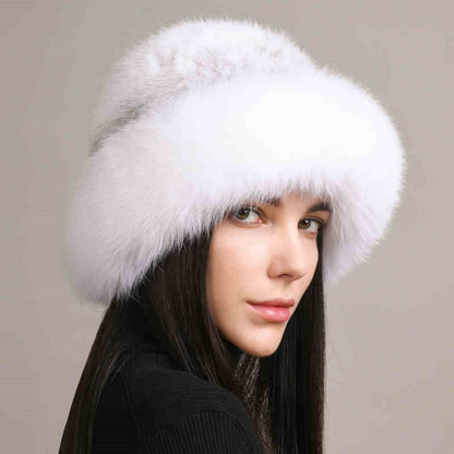 Women’s Mink Hair Winter Hat – Braided Fur Warm Elegant Beanie FitiqueFit