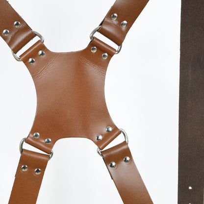 Double Camera Strap Harness- Brown Classy Leather Bags