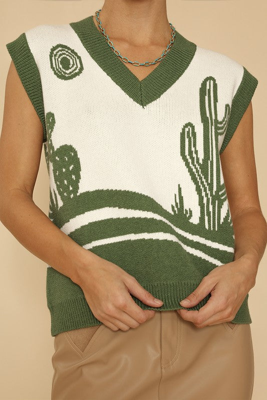 Desert landscape cactus sweater vest Shop Style & More | Fresh Looks, Everyday Deals & Free Shipping