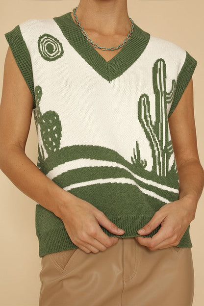 Desert landscape cactus sweater vest Shop Style & More | Fresh Looks, Everyday Deals & Free Shipping