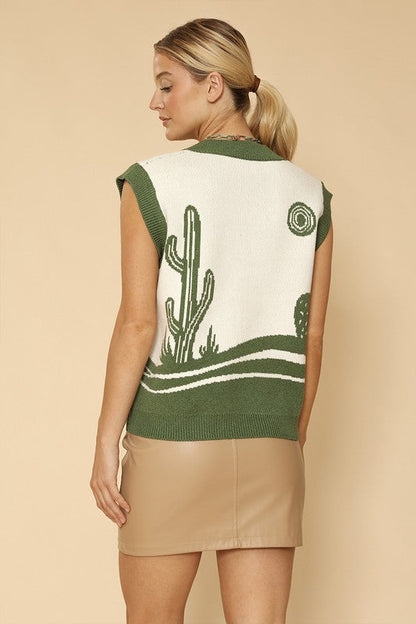 Desert landscape cactus sweater vest Shop Style & More | Fresh Looks, Everyday Deals & Free Shipping