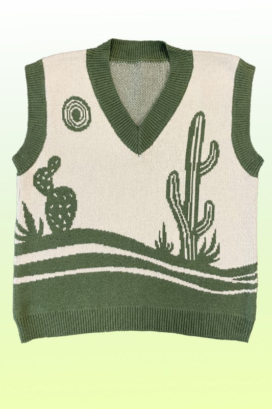 Desert landscape cactus sweater vest Shop Style & More | Fresh Looks, Everyday Deals & Free Shipping