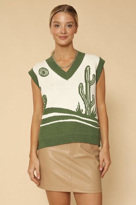 Desert landscape cactus sweater vest Shop Style & More | Fresh Looks, Everyday Deals & Free Shipping
