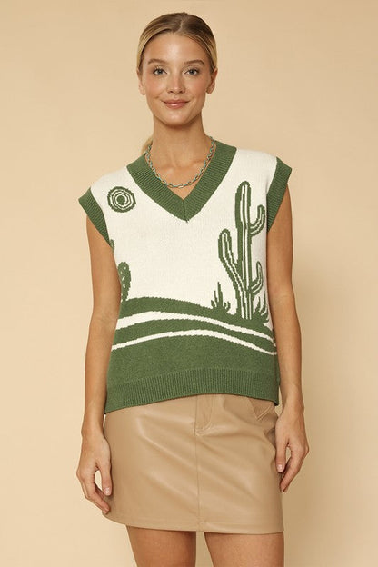 Desert landscape cactus sweater vest Shop Style & More | Fresh Looks, Everyday Deals & Free Shipping