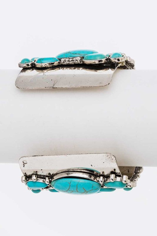 Turquoise Stone Statement Cuff Bangle Shop Style & More | Fresh Looks, Everyday Deals & Free Shipping