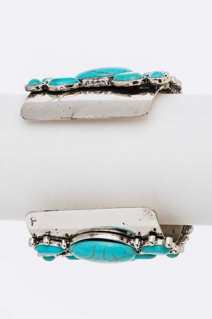 Turquoise Stone Statement Cuff Bangle Shop Style & More | Fresh Looks, Everyday Deals & Free Shipping