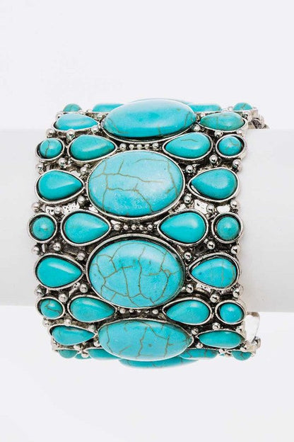Turquoise Stone Statement Cuff Bangle Shop Style & More | Fresh Looks, Everyday Deals & Free Shipping