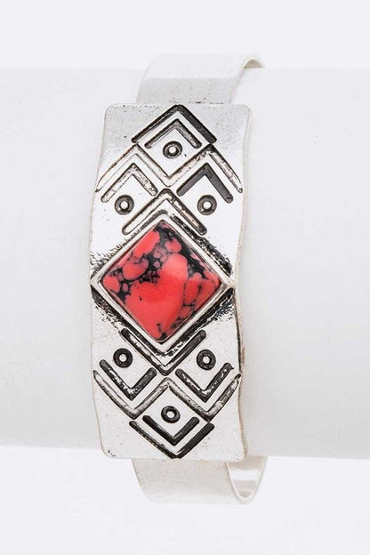 Engraved Aztec Stone Open Bagle Shop Style & More | Fresh Looks, Everyday Deals & Free Shipping