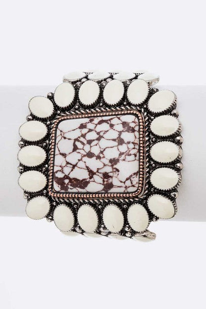 Genuine Stone Statemetn Stretch Bracelet Shop Style & More | Fresh Looks, Everyday Deals & Free Shipping