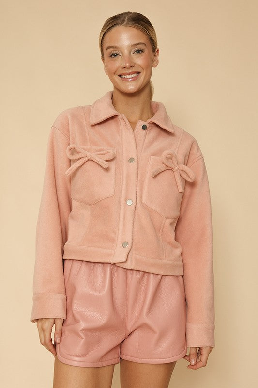 Fleece bow jacket See size chart under “more details” The Fashion Celestial