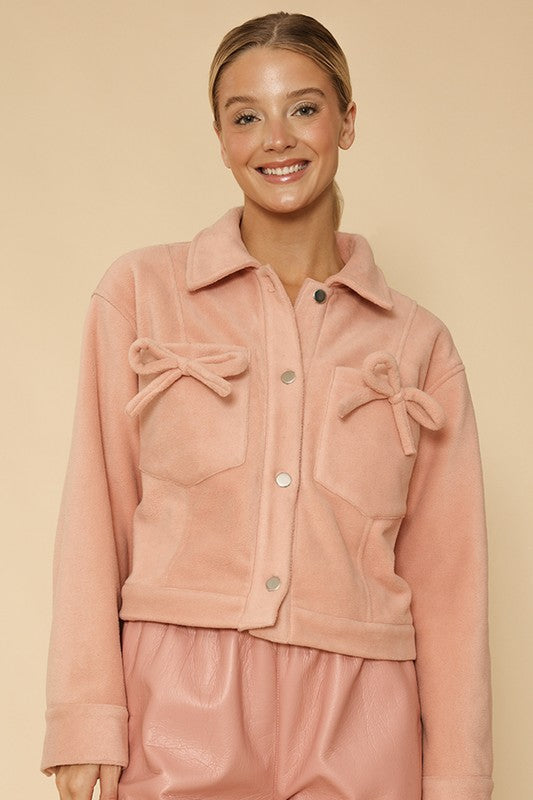 Fleece bow jacket See size chart under “more details” The Fashion Celestial