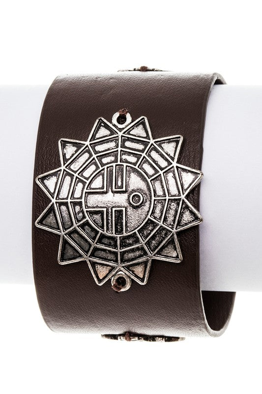 ICONIC SUN EMBLEM LEATHER BRACELET Shop Style & More | Fresh Looks, Everyday Deals & Free Shipping