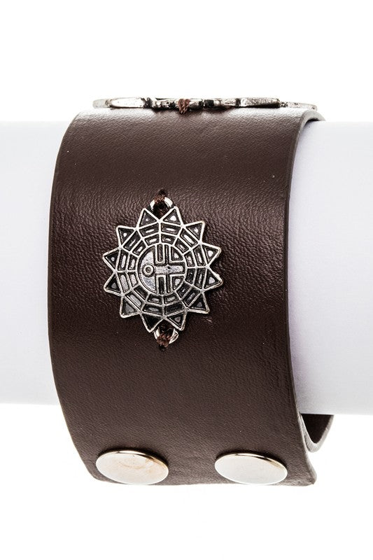 ICONIC SUN EMBLEM LEATHER BRACELET Shop Style & More | Fresh Looks, Everyday Deals & Free Shipping