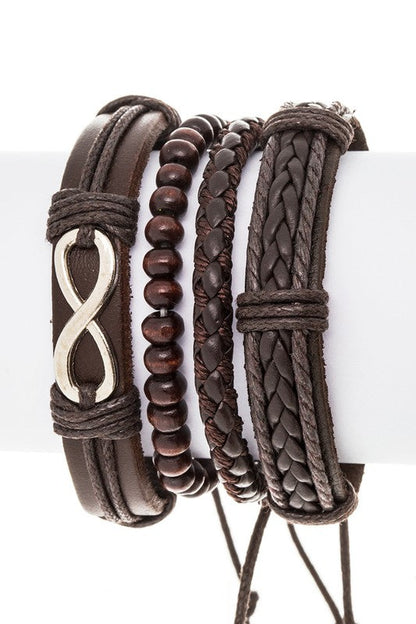 INFINITY SIGN MIX BEADS LEATHER BRACELET SET Shop Style & More | Fresh Looks, Everyday Deals & Free Shipping