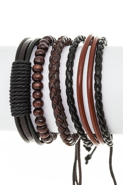 UNISEX MIX BEADS LEATHER BRACELET SET Shop Style & More | Fresh Looks, Everyday Deals & Free Shipping