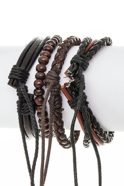 UNISEX MIX BEADS LEATHER BRACELET SET Shop Style & More | Fresh Looks, Everyday Deals & Free Shipping