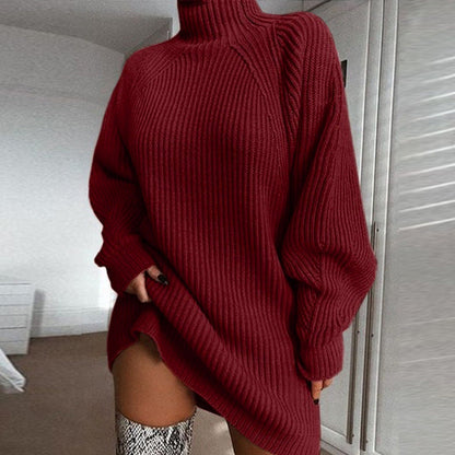 Solid Turtleneck Long Sweater Winter Warm Women Sweater Dress See size chart under “more details” The Fashion Celestial