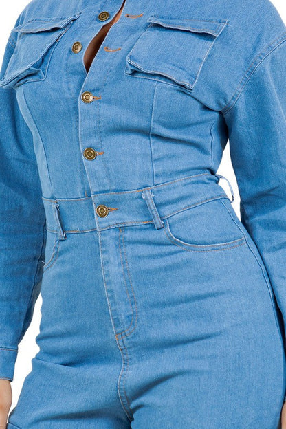 WOMEN FASHION DENIM JUMPSUIT BY CLAUDE