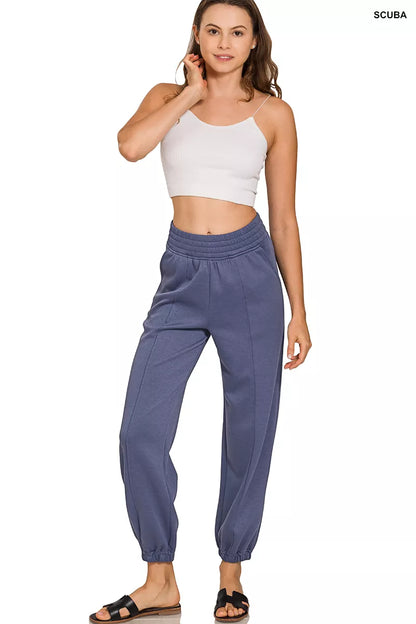 Zenana Scuba Elastic Waist Joggers with pockets New Era Fashion LLc