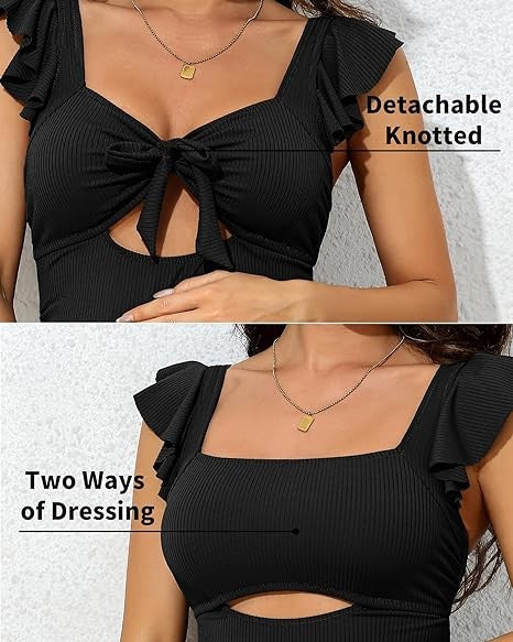 Ribbed Tie Knot Cutout Ruched Maternity Swimsuit Kacee Lillie Boutique