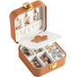 pu leather candy-colored mirror jewelry box