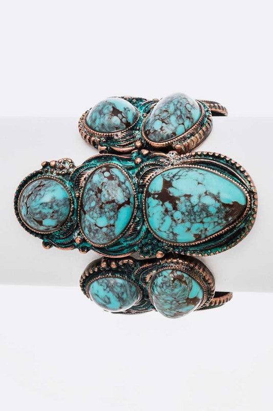 TURQUOISE STONE WESTERN STRETCH BRACELET Shop Style & More | Fresh Looks, Everyday Deals & Free Shipping
