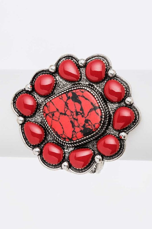 Oversize Stone Flower Open Bangle Shop Style & More | Fresh Looks, Everyday Deals & Free Shipping