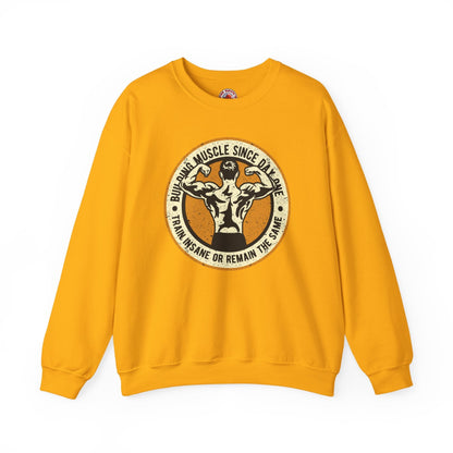 Building Muscle Since Day One Crewneck Sweatshirt The Devil's Pickle