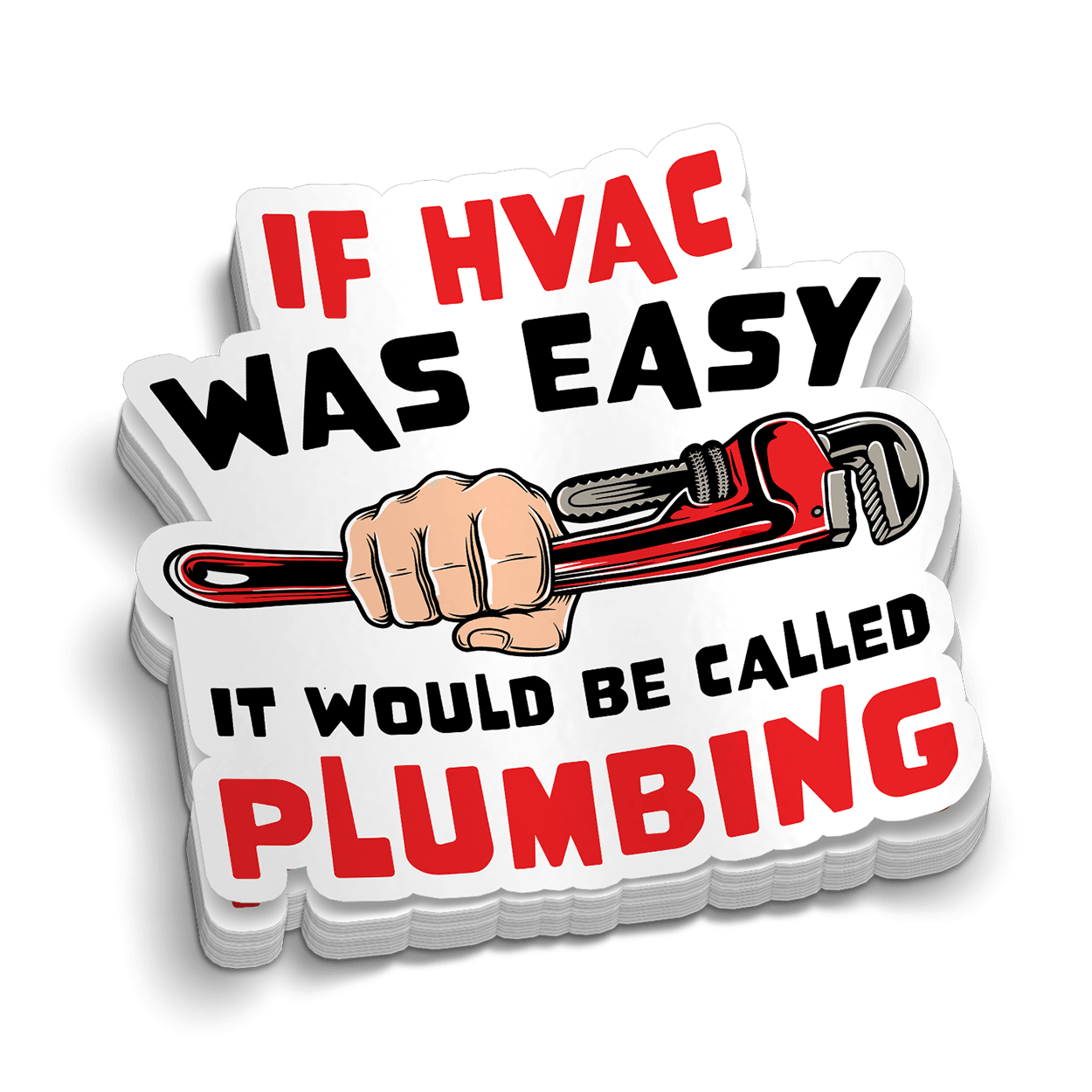 If HVAC Was Easy - Hard Hat Decal Armed American Supply