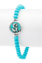 Initial S Turquoise Charm Stretch Bracelet Shop Style & More | Fresh Looks, Everyday Deals & Free Shipping