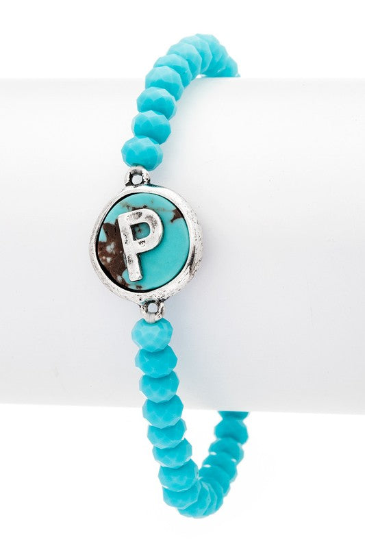 Initial P Turquoise Charm Stretch Bracelet Shop Style & More | Fresh Looks, Everyday Deals & Free Shipping