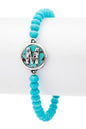 Initial M Turquoise Charm Stretch Bracelet Shop Style & More | Fresh Looks, Everyday Deals & Free Shipping