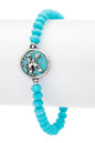 Initial K Turquoise Charm Stretch Bracelet Shop Style & More | Fresh Looks, Everyday Deals & Free Shipping