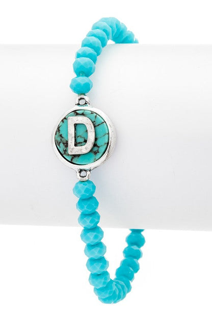 Initial D Turquoise Charm Stretch Bracelet Shop Style & More | Fresh Looks, Everyday Deals & Free Shipping