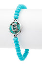 Initial G Turquoise Charm Stretch Bracelet Shop Style & More | Fresh Looks, Everyday Deals & Free Shipping