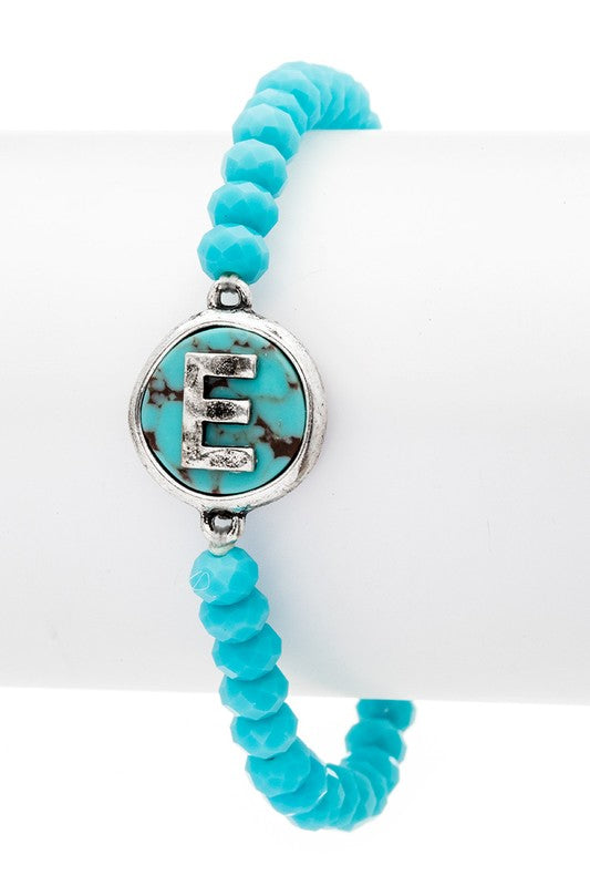 Initial E Turquoise Charm Stretch Bracelet Shop Style & More | Fresh Looks, Everyday Deals & Free Shipping
