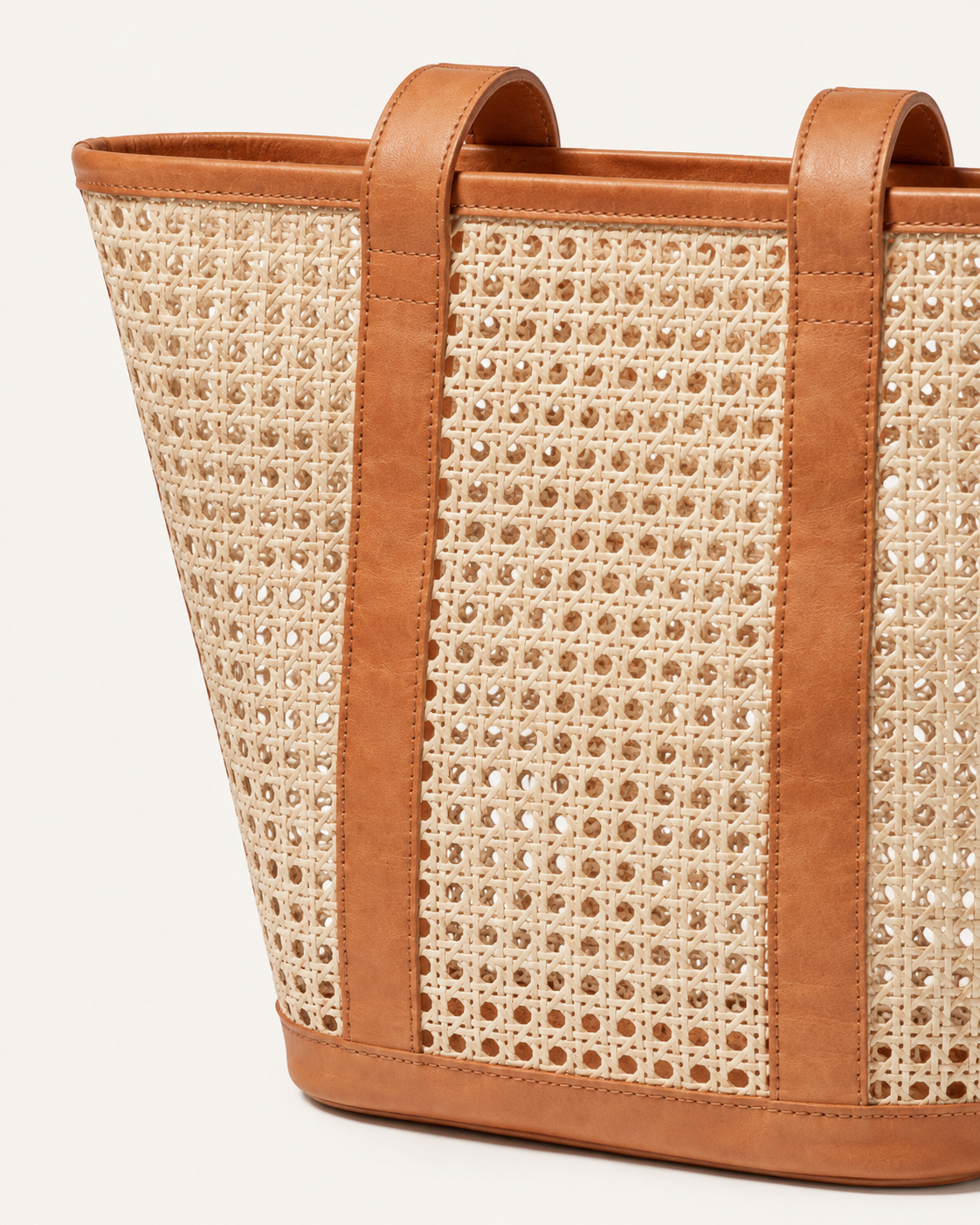 Raja Leather and Cane Carryall Bag Village Thrive