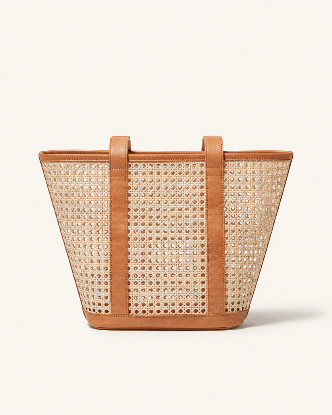 Raja Leather and Cane Carryall Bag Village Thrive