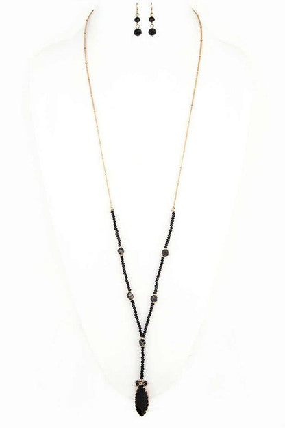 Crystal Pendant Beaded Long Necklace Set Shop Style & More | Fresh Looks, Everyday Deals & Free Shipping
