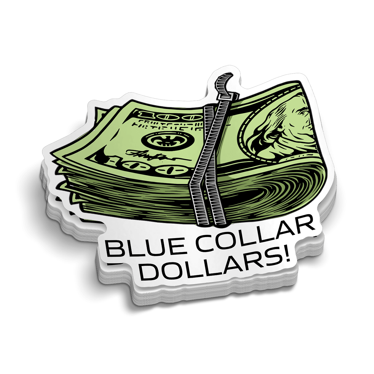 Blue Collar Dollars - Hard Hat Decal Armed American Supply
