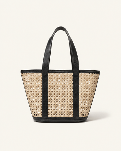 Raja Leather and Cane Carryall Bag Village Thrive