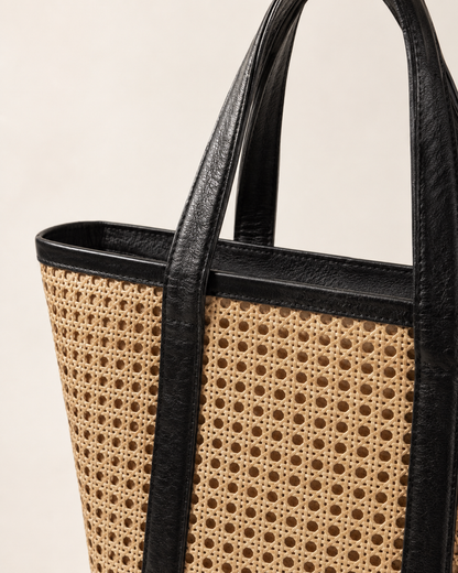 Raja Leather and Cane Carryall Bag Village Thrive