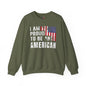 I Am Proud To Be An American Crewneck Sweatshirt The Devil's Pickle