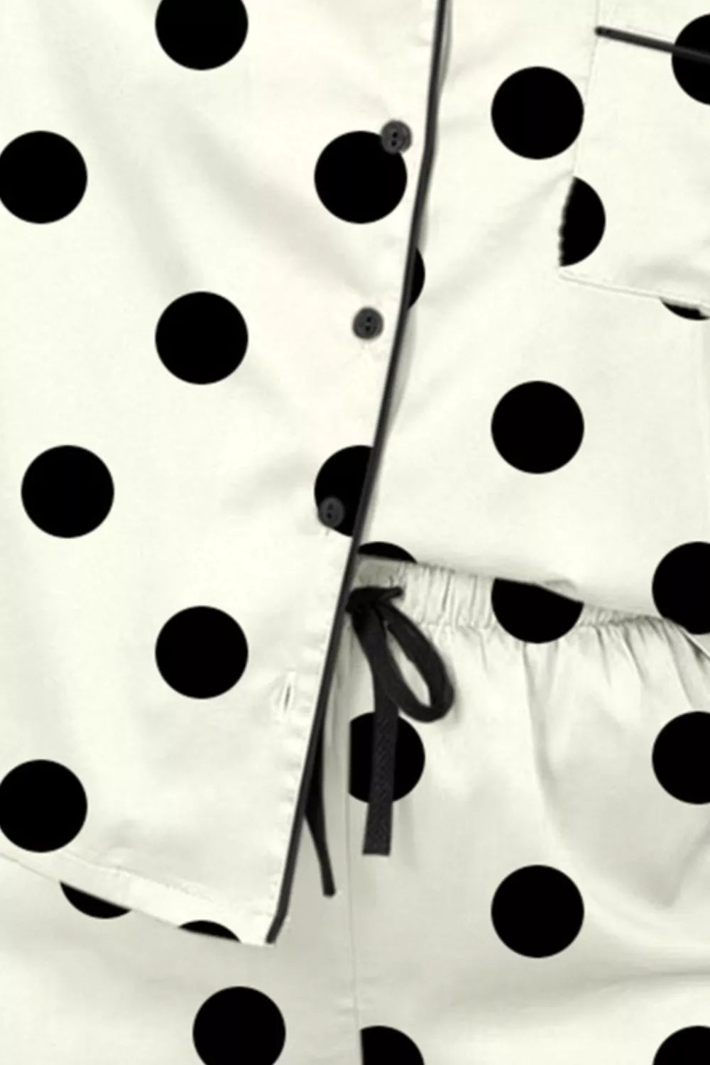 Polka Dot Button Up Top and Shorts Lounge Set New Era Fashion LLc