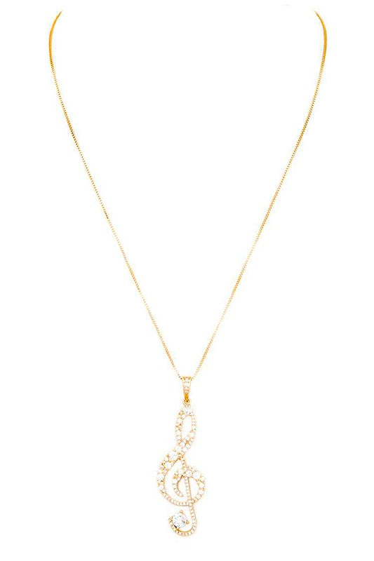 Treble Clef Cubic Zirconia Pendant Necklace Shop Style & More | Fresh Looks, Everyday Deals & Free Shipping