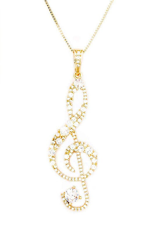 Treble Clef Cubic Zirconia Pendant Necklace Shop Style & More | Fresh Looks, Everyday Deals & Free Shipping