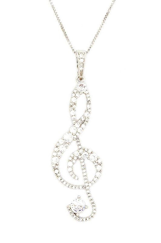 Treble Clef Cubic Zirconia Pendant Necklace Shop Style & More | Fresh Looks, Everyday Deals & Free Shipping