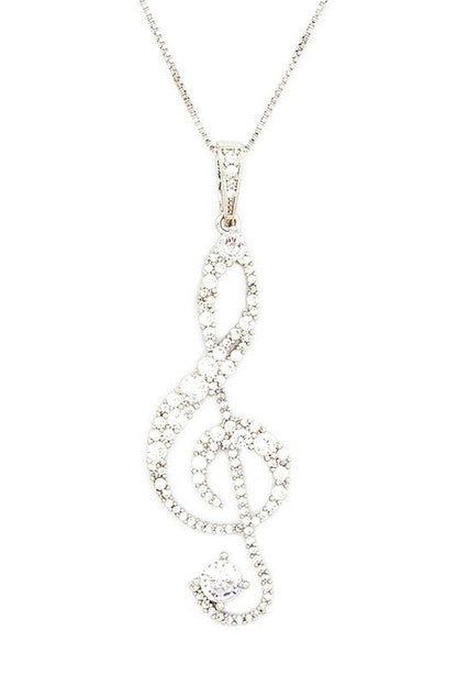 Treble Clef Cubic Zirconia Pendant Necklace Shop Style & More | Fresh Looks, Everyday Deals & Free Shipping