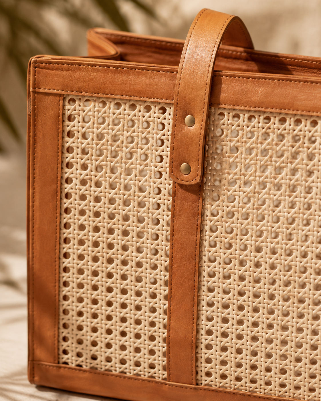 Raja Leather and Cane Everyday Bag Village Thrive