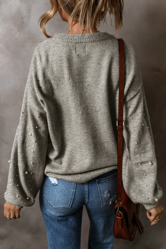 Pearl Drop Shoulder Round Neck Sweater Shop Style & More | Fresh Looks, Everyday Deals & Free Shipping
